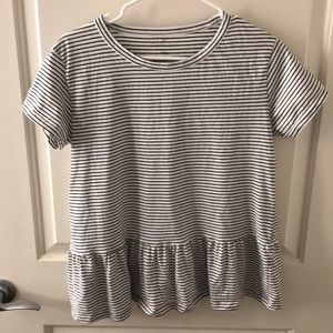 Black and white stripe Caslon peplum tee